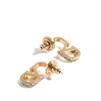 Valentino Garavani VLogo Signature Metal And Swarovski Crystal Earrings