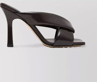 Bottega Veneta square toe strappy detail mules