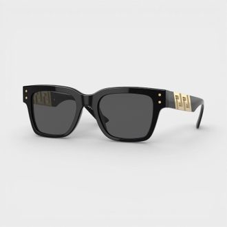 Versace Mens Acetate Sunglasses Black Gold - Lens 52 mm - One Size