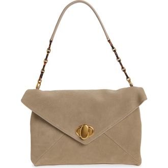 Rebecca Minkoff Love Note Suede Shoulder Bag in Mushroom at Nordstrom