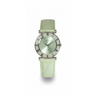 Jowissa Roma 30 mm Horloge - Dames - Horloges - Groen - ONE Size - Leer - Accessoires