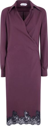 Alberta Ferretti Dress Tropical Wool Midi