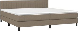 vidaXL Vidaxl - Cama Box Spring Colch&oacute;n Y Luces Led Tela Gris Taupe 200x200 Cm