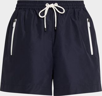Brunello Cucinelli Techno Cotton Pull-On Shorts