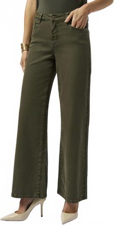 Joseph Ribkoff Goldie Classic Wide-Leg Stretch Jeans In Avocado
