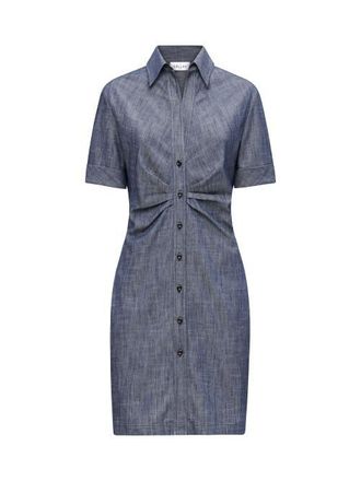 C&acirc;llas Milano Ondine Tucked Waist Shirtdress in Blue at Nordstrom, Size 12