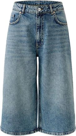 Oui Dames, Korte broeken, Blauw, Maat: 2XL Denim