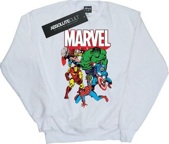 MARVEL Heren Hero Group Sweatshirt (Wit)