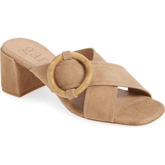 Pedro Garcia Uxia Slide Sandal in Beige Plush Suede-Oak at Nordstrom, Size 10.5Us