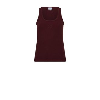 Dante6 Zora Scoopneck Logo Tanktop - Dames - Tops - Bruin - Maat: S Katoen