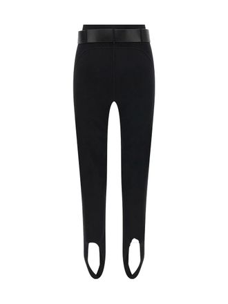 Self Portrait Stretch Jersey with Stirrup Leggings - Black