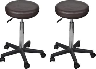 vidaXL Vidaxl - Sgabelli Da Ufficio 2 Pz Marroni 35,5x84 Cm In Similpelle