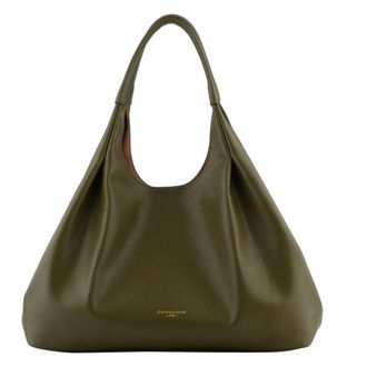 Pourchet Tassen, Dames, Groen, ONE Size, Leer, Arche Crossbody Bag