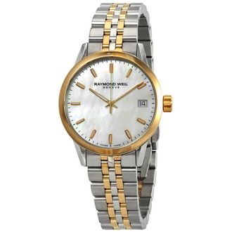 Raymond Weil Freelancer Mother of Pearl Dial Ladies Two Tone Watch 5634-STP-97021