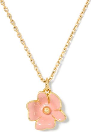 Kate Spade New York golden bloom flower pendant necklace in Pink. at Nordstrom
