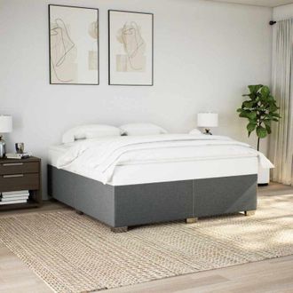 vidaXL Bed Frame without Mattress Dark Grey Super King Fabric Vidaxl