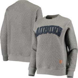 Pressbox Womens Pressbox Heather Charcoal Auburn Tigers Moose Quilted Pullover Sweatshirt in Heather Gray at Nordstrom, Size Small