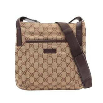 Gucci Vintage, unisex, Beige, ONE Size, Leer, Pre-owned Vintage Canvas Shoulder Bag