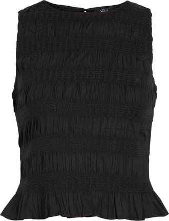 Rails Kane Smocked Cotton top - Black - S (UK8-10 / S)