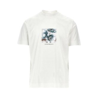 Emporio Armani Printed and embroidered lyocell-blend T-shirt Man XXL