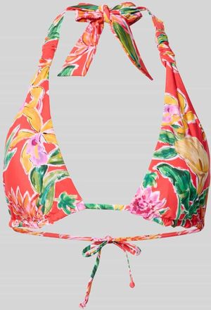 Seafolly Bikini-Oberteil im Allover-Look mit r&uuml;ckseitiger Schn&uuml;rung in Koralle, Gr&ouml;&szlig;e 36