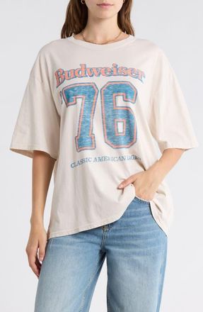 Junk Food Budweiser 76 Cotton Graphic T-Shirt in Birch at Nordstrom, Size Small