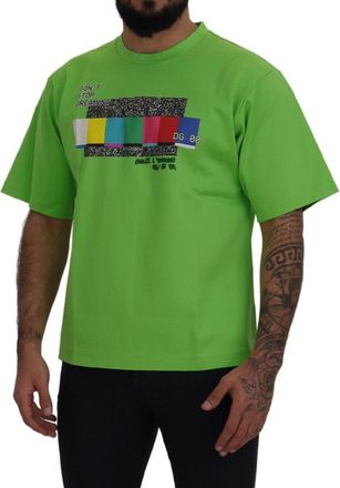 Dolce & Gabbana Mens Green Cotton Dg Channel Top T-Shirt