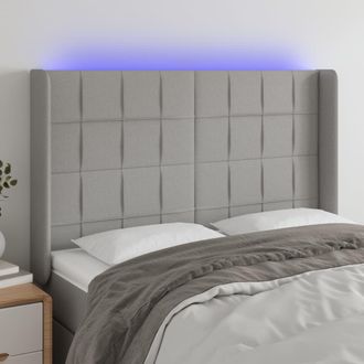 vidaXL Cabecero Con Led De Tela Gris Claro 147x16x118/128 Cm Vidaxl