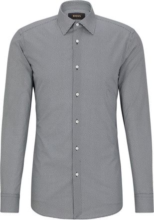 HUGO BOSS Mens Collared Neck Point Collar Long Sleeve Shirt in Blue - Size 14.5 inch