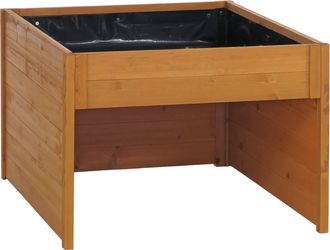 Hhg Garage Per Robot Tosaerba Con Fioriera Hhg-078, Riparo Per Tosaerba, Legno Certificato Mvg 50x70x80cm, Naturale