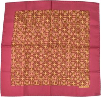 Herm&egrave;s Pre-owned Scarves, female, Pink, Size: ONE SIZE Pre-owned Silk Scarf