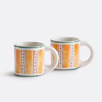 La Redoute Interieurs Set van 2 geglazuurde aardewerk mokken met motieven, Baldia