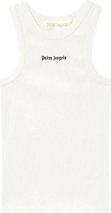 Palm Angels Klassiek Logo Slim Fit Tanktop - Dames - Tops zonder mouwen - Wit - M - Katoen - Tops