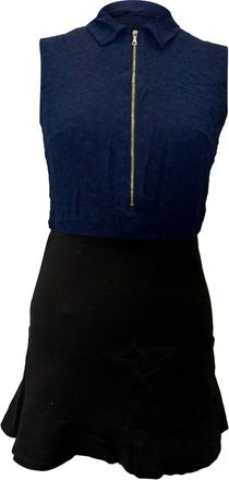 Sandro Sandro Colorblock Pattern Mini Dress in Blue Viscose
