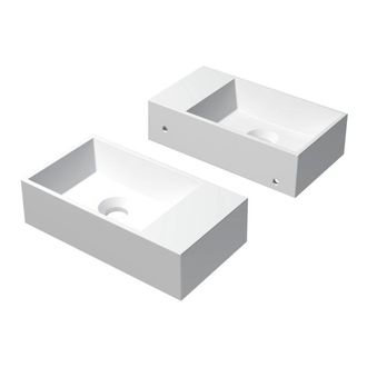 Bernacchini Contra Fontein - 40x22x10cm - wasbak links - 0 kraangaten - polystone wit mat