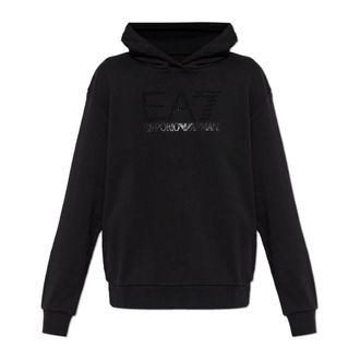 Emporio Armani Logo Series Hooded Sweatshirt - Dames - Hoodies - Zwart - S - Katoen - Hoodies & sweatvesten
