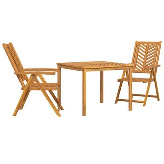 Berkfield Home 3 Piece Garden Dining Set Solid Wood Acacia in Brown