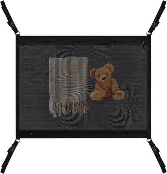 OEM Red De Techo Para Coche, Bolsas De Almacenamiento, Almacenamiento De Art&iacute;culos Esenciales De Viaje, Separadores Ajustables, 25x20x5 Cm, Negro