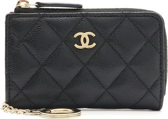 Chanel Black Grained Calfskin Coin Purse/Coin Case (Pre-Owned)