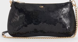 Charles & Keith Sequin Mesh & Leather Shoulder Bag