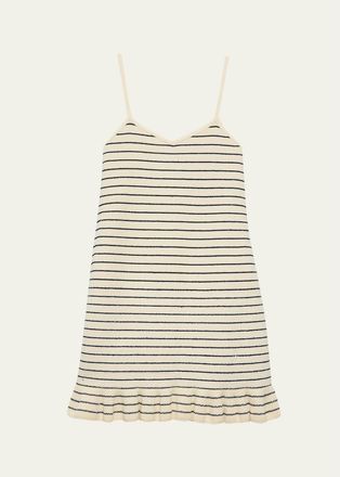 J.W.Anderson Sleeveless Striped Rib Ruffle Mini Dress