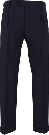 Berwich Pantalone Retrolong - Heren - Slim Fit Broeken - Blauw - XL - Wol - Broeken