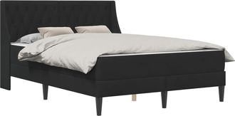 vidaXL Estructura De Cama Con Colch&oacute;n Negro 140 X 190 Cm Terciopelo Vidaxl