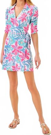 Lilly Pulitzer Womens Ibby Skirted Romper In Multi Beachside Haven Engineered