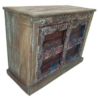 Wanderlust Deco Aparador de madera artesanal 117x50x87h cm