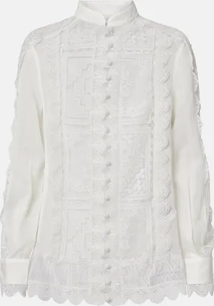 Zimmermann Floral lace ramie shirt