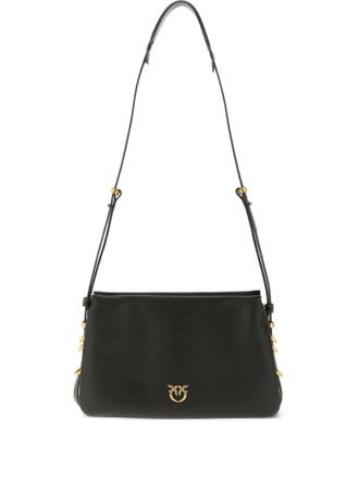 Pinko Rectangular Shoulder Bag In Smooth Cow Leather With Gold Accents