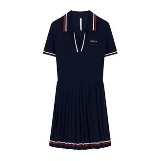 Guess Marilyn Short Sleeve Polo Sweater Dress - Dames - Kleedjes - Blauw - L - Polyester - Kleedjes