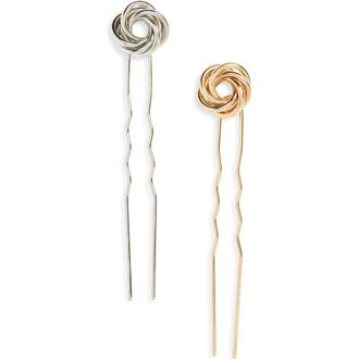 Tasha 2-Pack Hair Pins in Gold/Silver at Nordstrom