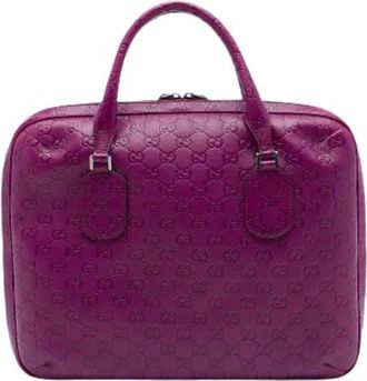 Gucci Pre-owned Business Bag - Dames - Vintage Handtas - Paars - ONE Size - Leer - Vintage